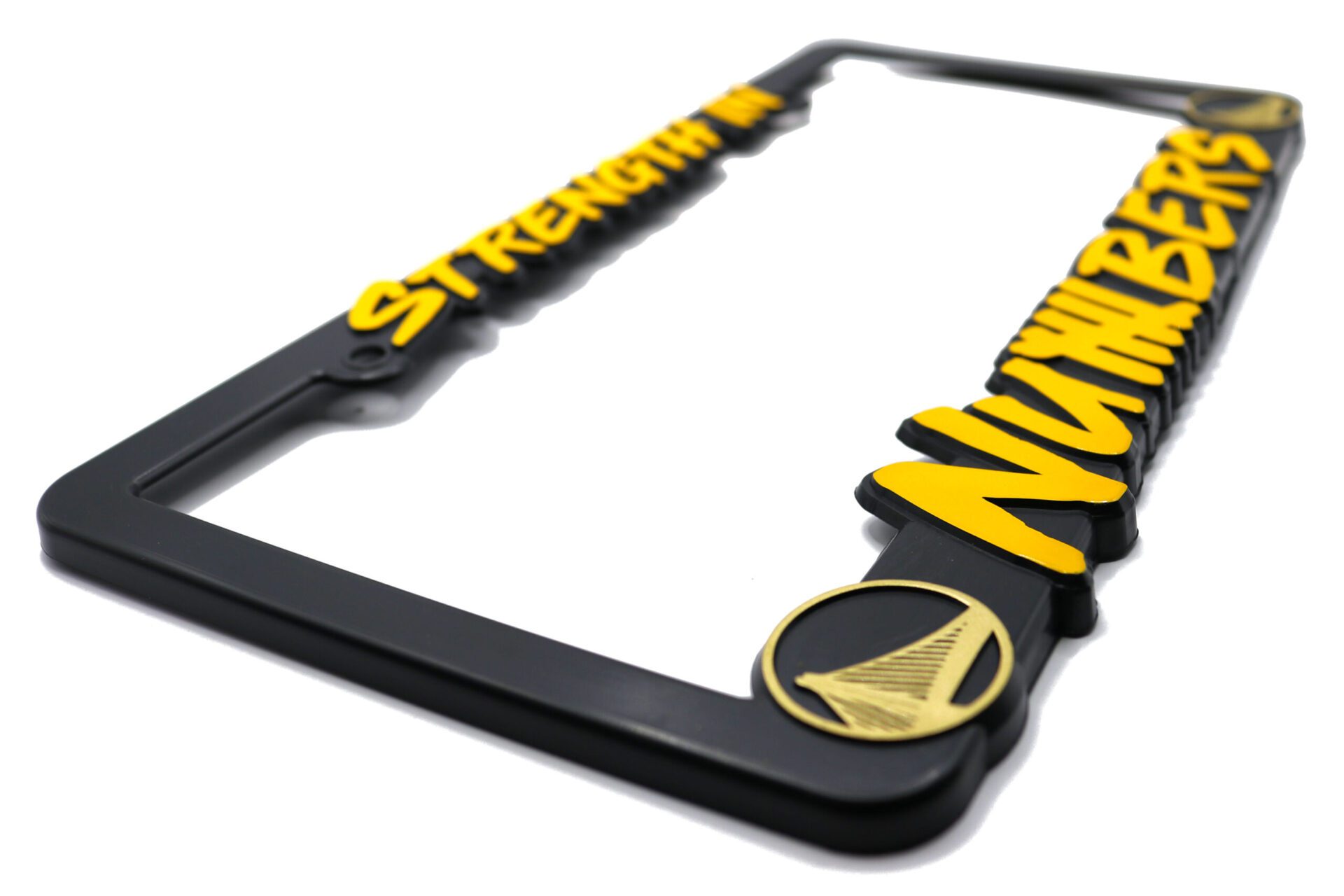 Golden State Warriors “Strength in Numbers” License Plate Frame (Yellow and Gold)